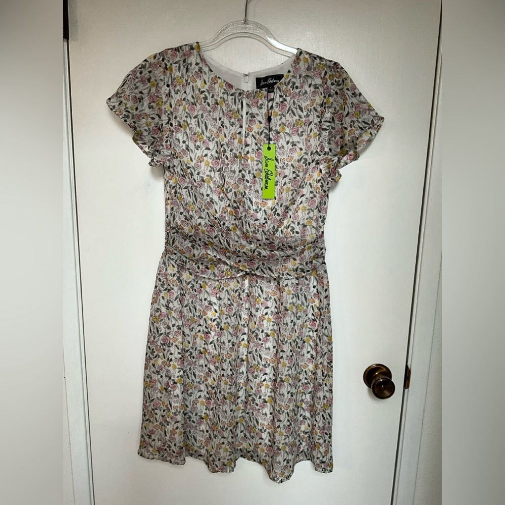 ✨Sam Edelman Ruffle Sleeve Chiffon Floral Patterned Drape Floral Dress Size 4